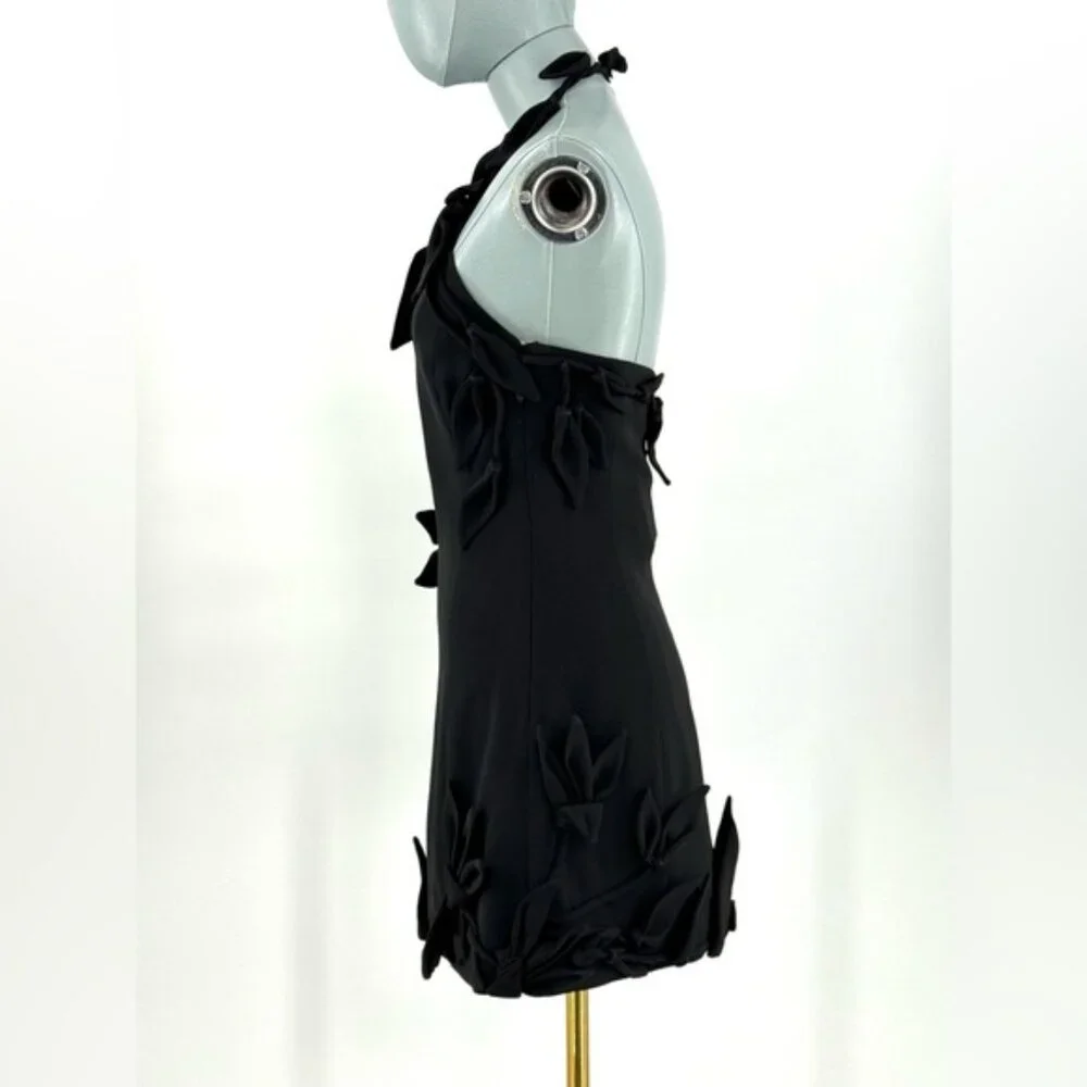 🆕 CULT GAIA 🧿 NWT Elliana Calla Lily Floral Appliqué Mini, Black - Sz 0